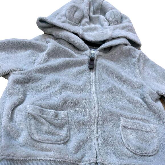Carter's Blue Bear Jogger Pants Zip Hooded Sweatshirt Set Baby Infant 9 Mth - Picture 6 of 6